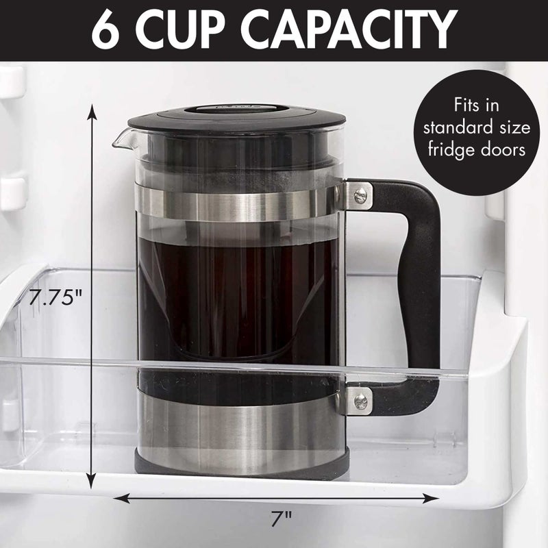 Primula 2-in-1 Coffee Maker, Make French Press Coffee and Cold Brew Coffee in One Coffee Maker, Comfort Grip Handle, Durable Glass Carafe, Perfect 6 Cup Size - Image 5